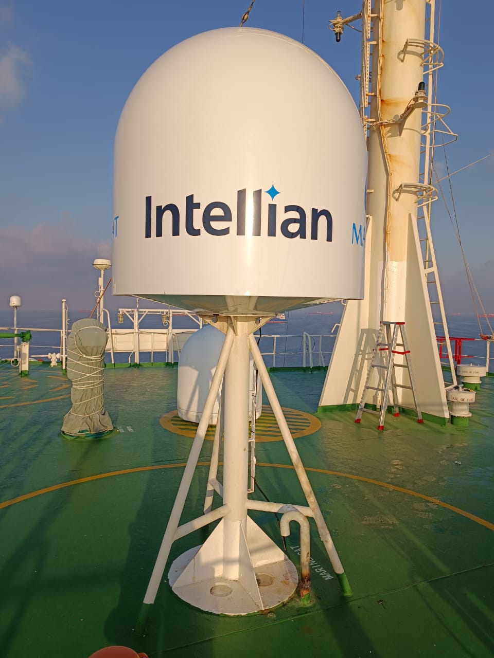 Marine VSAT satellite system installation on vessel by GCCSAT maritime engineers