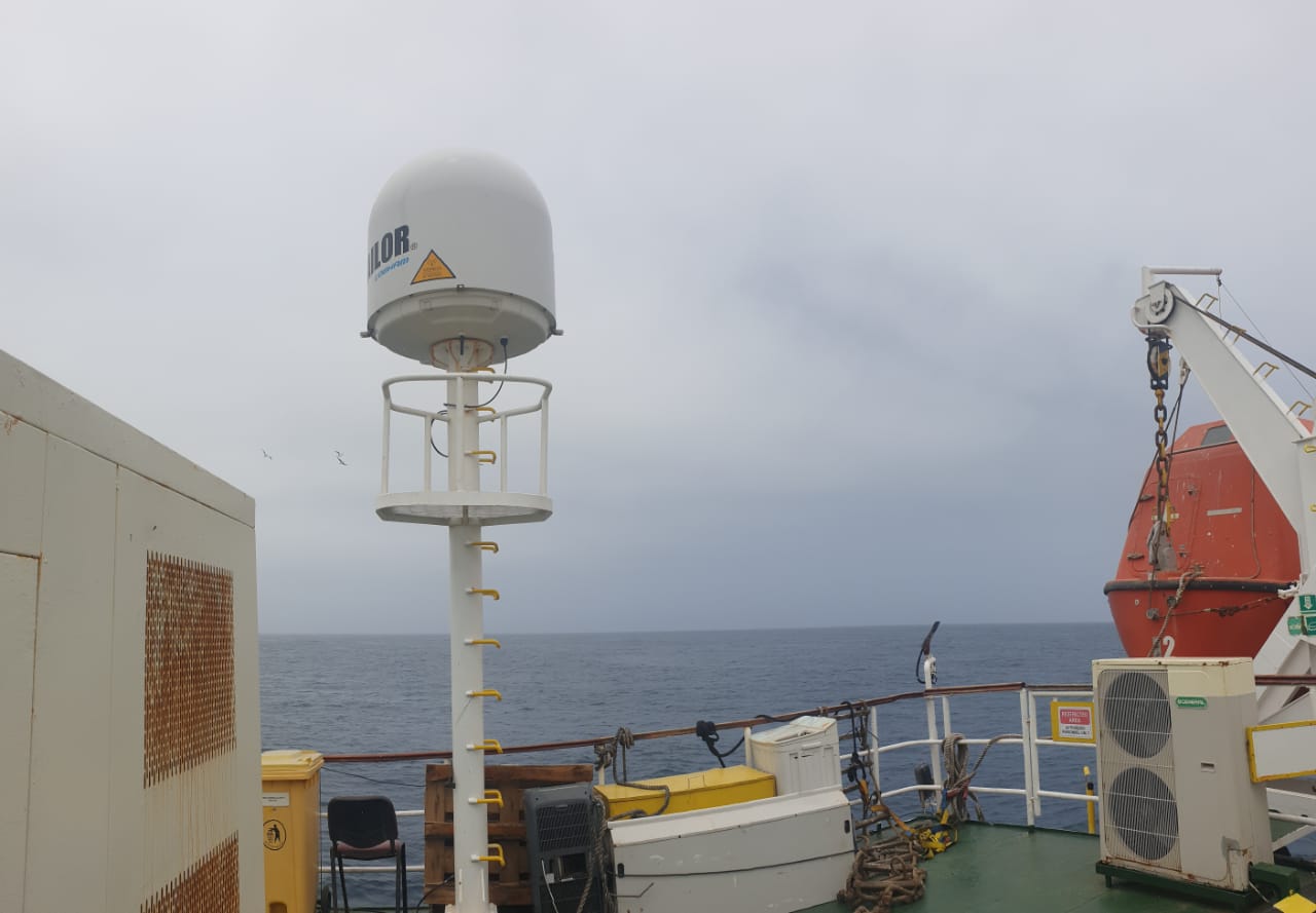FleetBroadband maritime satellite communication system installation on commercial vessel by GCCSAT