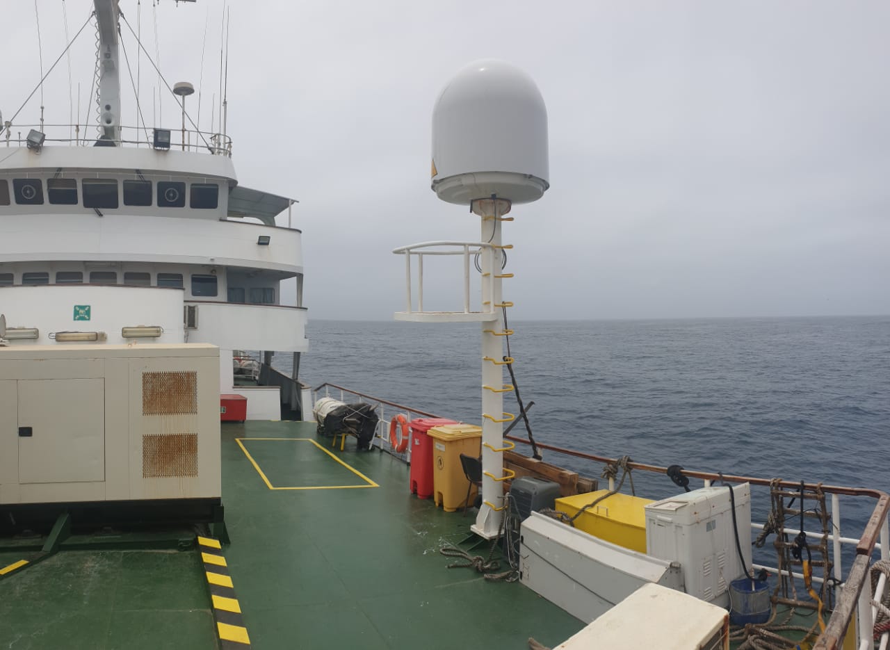 Maritime satellite communication commissioning and network testing at sea by GCCSAT engineers